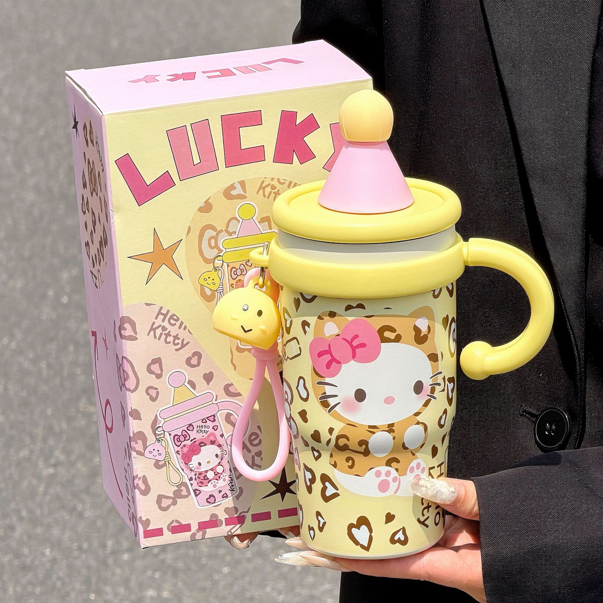 텀블러 Hellokitty 보온컵 여자용 2026 신상품 학생용 대용량 빨대 보냉 스테인리26 이미지 2