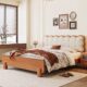 Nordic Style Log Solid Wood Bed Modern Simple 1.8 m Double Bed 1.5 m Retro Single Bed Soft Bag Biscuit Bed