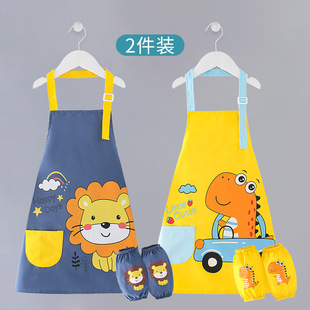 Children's Apron Painting Smock Boy Girl Baby Eating Bib Kitchen Waterproof Art Special Painting Sleeves
