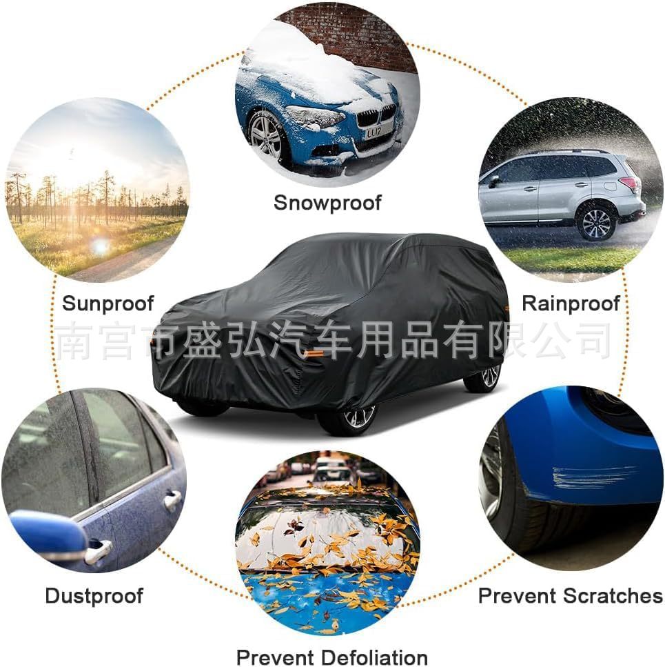 Cross-Border Car Cover, All-Season Sunshade, Rainproof, Sunproof, Heat-Insulating Car Cover. Car Cover