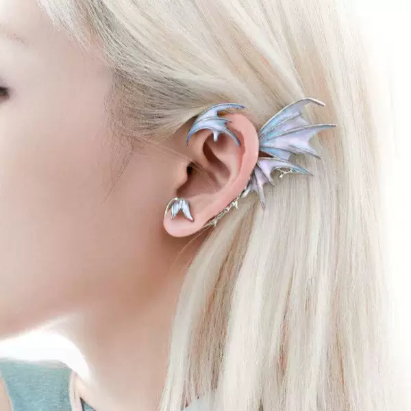 Fish Fin Ear Clip Earrings, Versatile, Trendyy, Unique, Creative, Niche Design, High-End, Non-Pierced Ear Bone Clips
