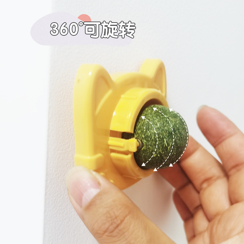 Nuevo juguete para gatos pegado a la pared, bola de menta para gatos, auto-alivio, artefacto para gatos, lamer y lamer los dientes