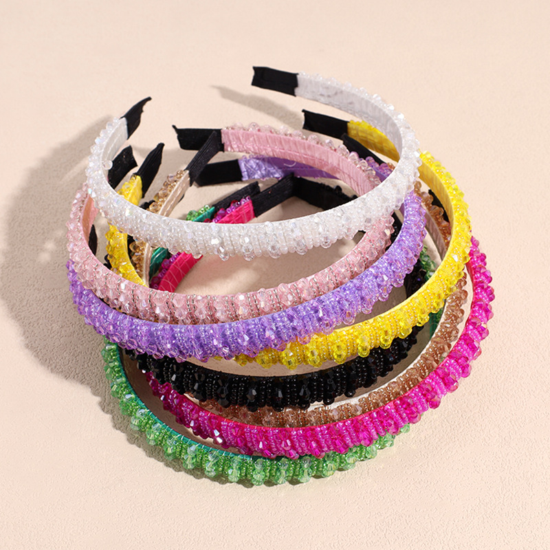 Sweet Solid Color Artificial Crystal Hair Band display picture 2