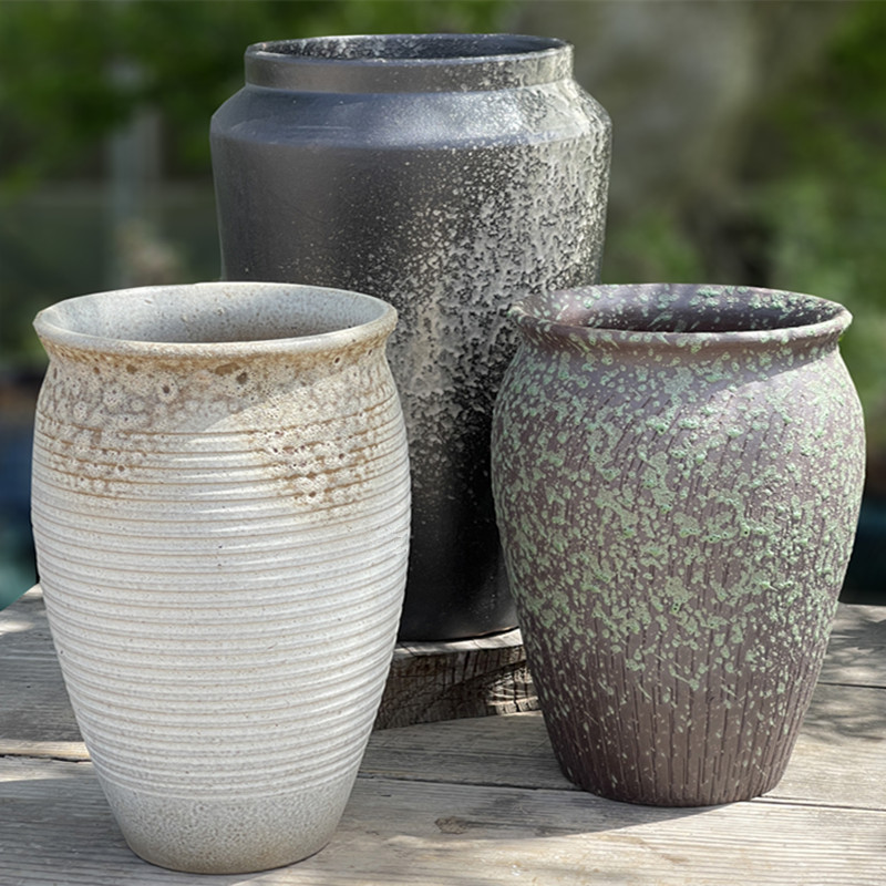 Succulent Flower Pots Breathable Coarse Pottery Ceramic Master High Pile Cliff Retro Orchid Rose Green Plant Pot Pottery Wholesale