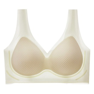 10D Ultra-thin Ice Silk Traceless Underwear Women's One-piece Fixed Cup Large Chest Small Push-up Sports Bra