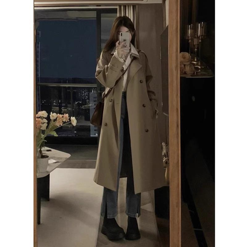 Windbreaker Women's Spring and Autumn 2024 New British Style Popular Mid Length Small Korean Casual Coat This Year_voghion.com