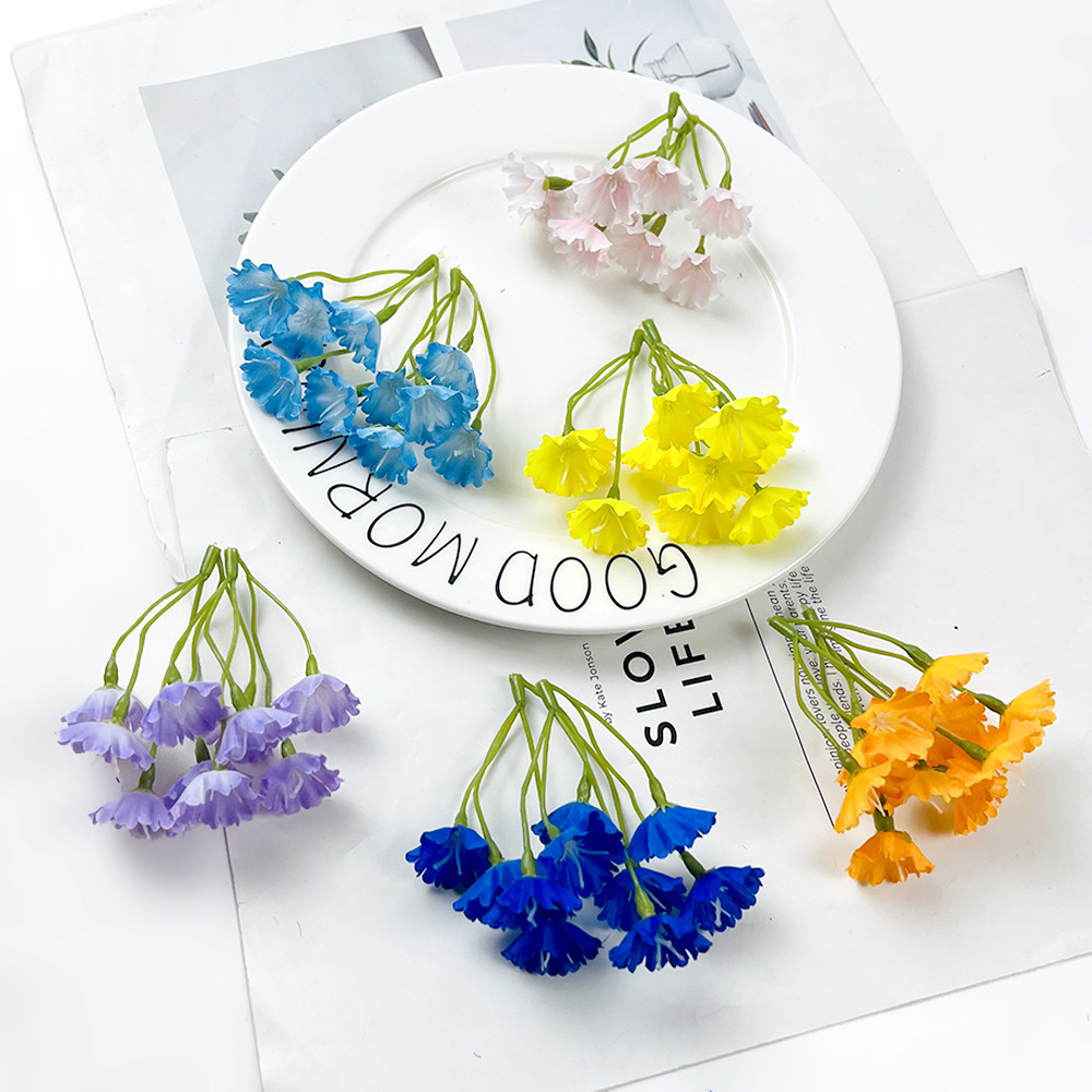 Simulación de flores de hierba no me olvides de las estrellas en el cielo DIY ropa sombrero caja de regalo decoración en el material de tocado de flores de pecho