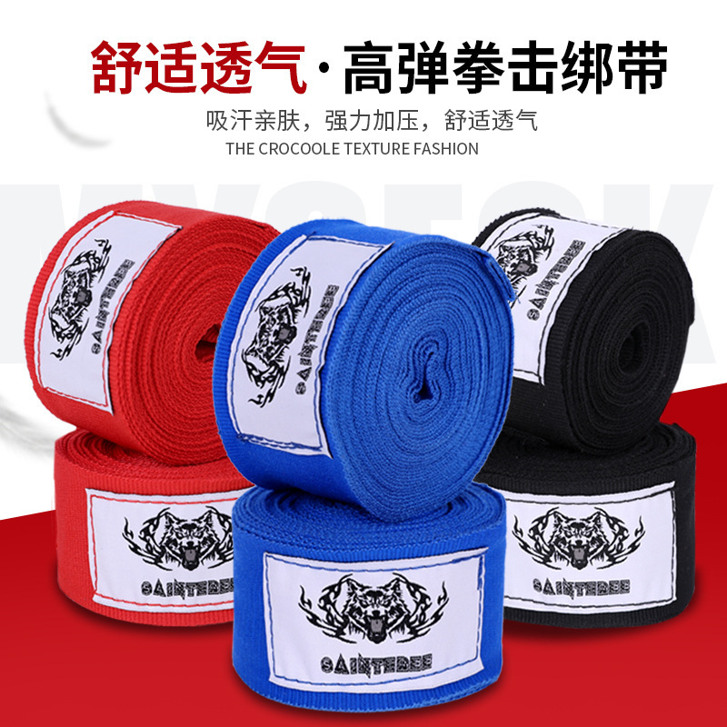 Boxing Bandage Elastic Hand Wrap Muay Thai Fighting Hand Wrap Hand Protector Elastic Bandage Cross-Border Sports Protective Gear
