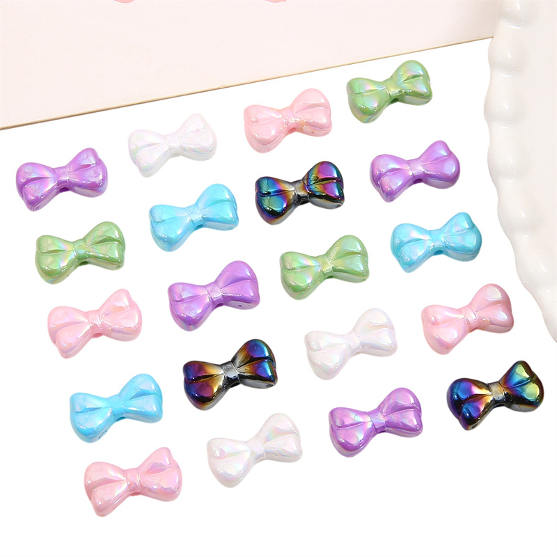 10g Weight Beads Jewelry Making Type DIY Jewelry Accessories Classification 10 Pieces Quantity Acrylic Material Bow Knot Pattern Sweet Style 10 Pieces Arylic Bow Knot DIY Jewelry Accessories Beads 无