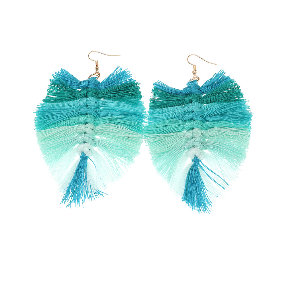 Naizhu Handmade Diy European And American Bohemian Tassel Earrings Vintage Feather Long Earrings Ethnic Earrings display picture 10