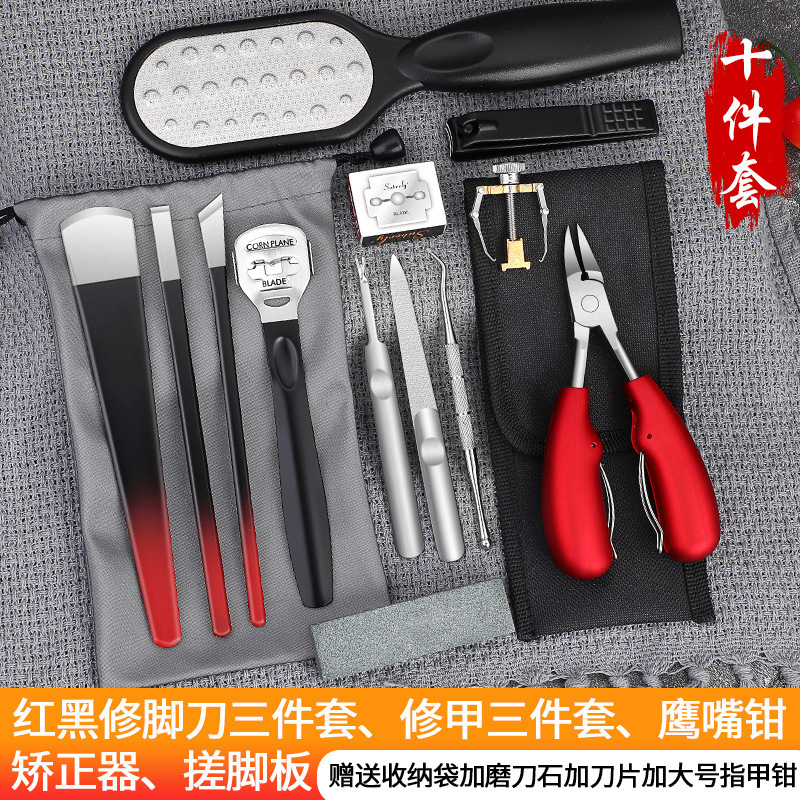 conjunto completo de ortodoncia de uñas incrustadas, cuchillo de manicure