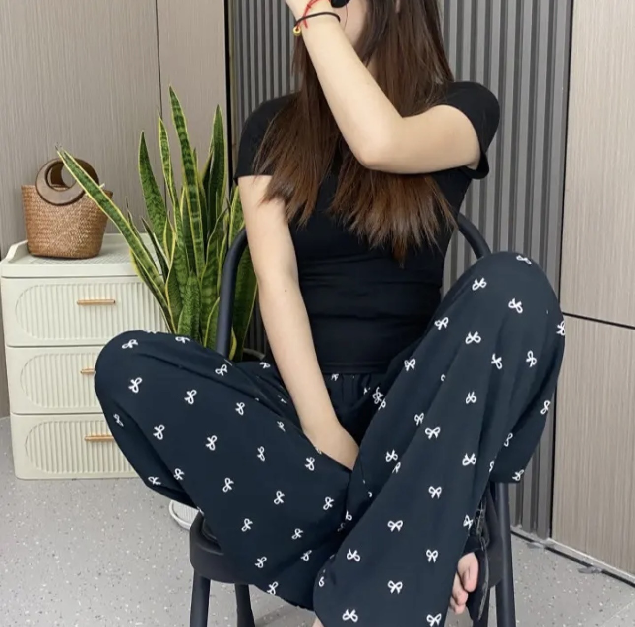 [5 días de preventa] [Pantalones de seda de algodón] Pantalones de pijama de seda de algodón para mujer