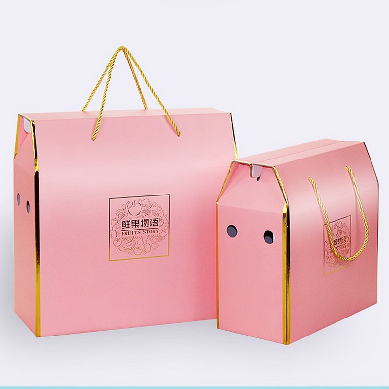 精美水果零食包装盒手提瓦楞礼盒定做土特产礼品盒零食干果盒定制