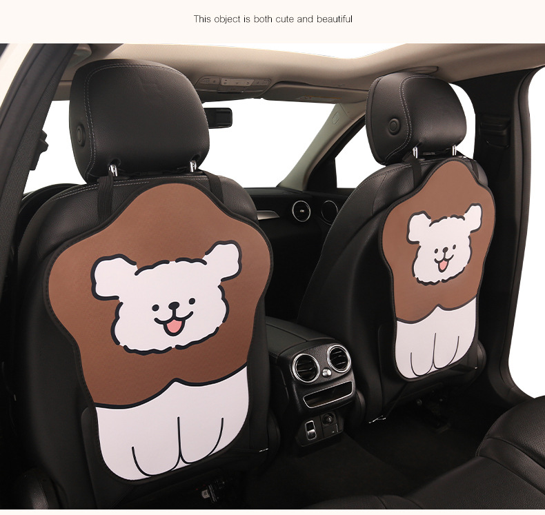 Women's Cute Cartoon Car Seat Back Anti-Kick Pad Dirty Resistant Car Rear Seat Back Anti-Stain Pad