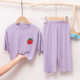 2025 Kidsren's Pajamas Set, Home Clothes, Facial Mask, T-Shirt, Thin Korean Style, Candy-Colored Air-Conditioned Clothes for Boys and Girls