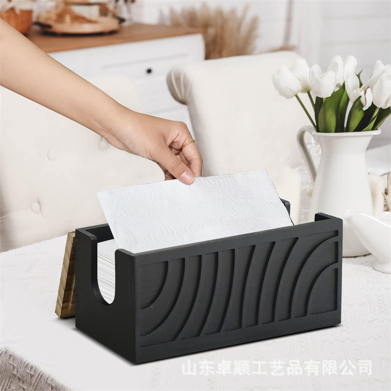 Wooden Tissue Box Bathroom Wall-Mounted Paper Roll Holder with Lid Paper Box Hand Towel Wooden Box Solid Wood Dispenser
