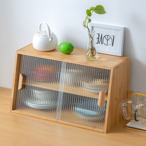 Small glass storage cabinet, kitchen cabinet, desktop storage cabinet, tea water cabinet, home dining cabinet, solid wood display cabinet