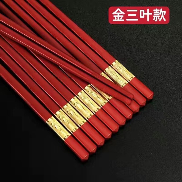Red alloy chopsticks for weddings