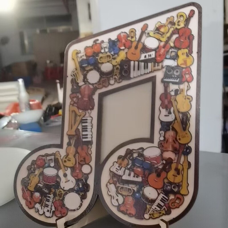 Cross-Border Wooden Puzzle DIY Music Note Stand Creative Cartoon Decorative Ornament Gift