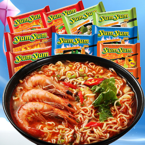 Thailand Yumyum Yangyang brand Tom Yum Instant Noodles 5 packs spicy and sour shrimp soup seafood mix instant noodles