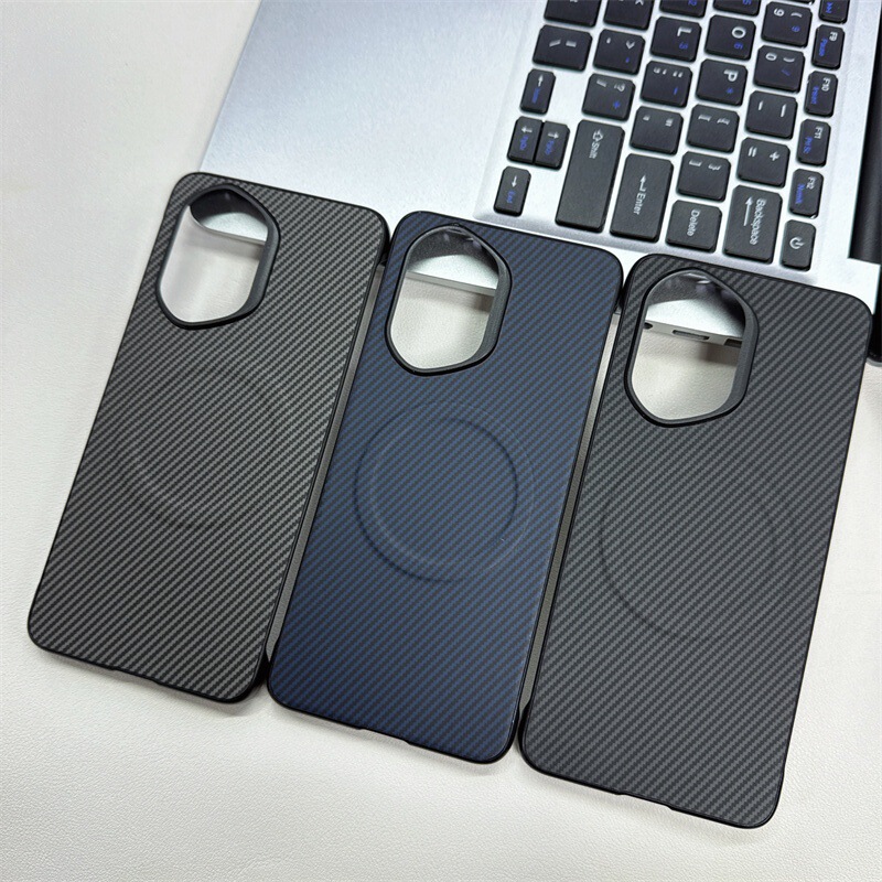 Suitable for Honor 400 Mobile Phone Case, Borderless Large Hole Carbon Fiber Pattern Leather Honor90Pro Magnetic Anti-Fall Protection