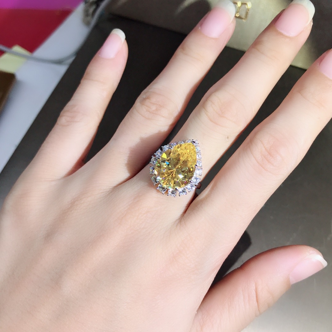 10 quilates VVS grado 3EX importado anillo de diamante de alto carbono plata esterlina de cinco capas de platino grueso anillo electrochapado