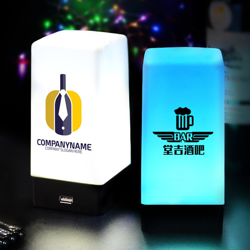 Plaza al por mayor led recargable lámpara de mesa barra de luz colorida noche lámpara número lámpara digital atmósfera lámpara