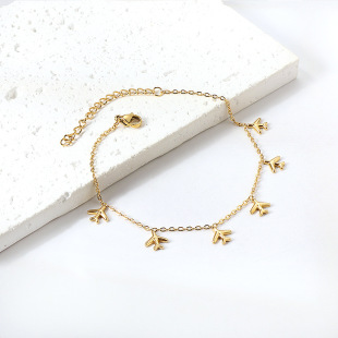 European and American ins style foot accessories girls' trendy simple personality temperament non-fading aircraft accessories cross-border hot anklet