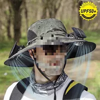 Мужская летняя шляпа-вентилятор с широкими полями, защита от ультрафиолета, для рыбалки, горного туризма, защита от солнца