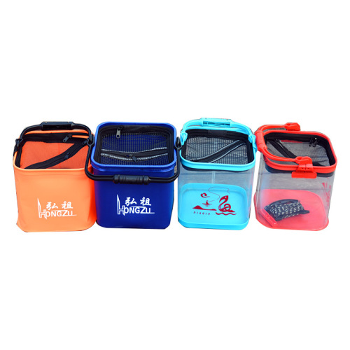 Fishing water bucket, thick handle water bucket, lures live fish bucket, foldable water bucket, EVA one-piece live fish bucket