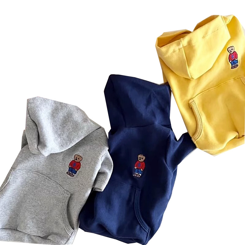 Otoño e Invierno japonés y coreano lindo oso casual perro con capucha suéter gato dos pies caliente mascota ropa de peluche