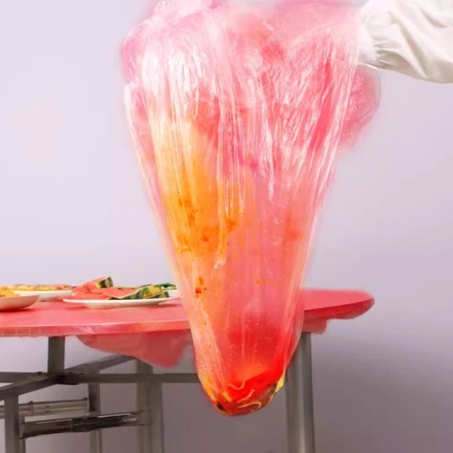 Disposable tablecloth elastic plastic film thickened version hotel transparent square household square dining table tablecloth