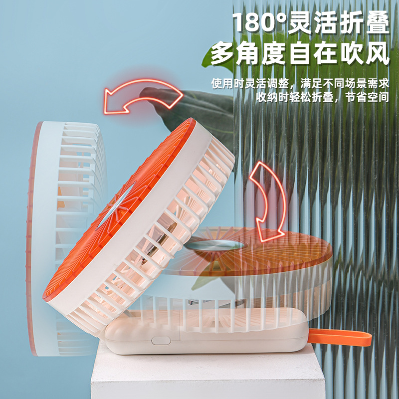 Verano pantalla digital de 6 pulgadas ventilador grande plegable 6 estudiantes al aire libre portátil ventilador portátil recargable regalos al por mayor