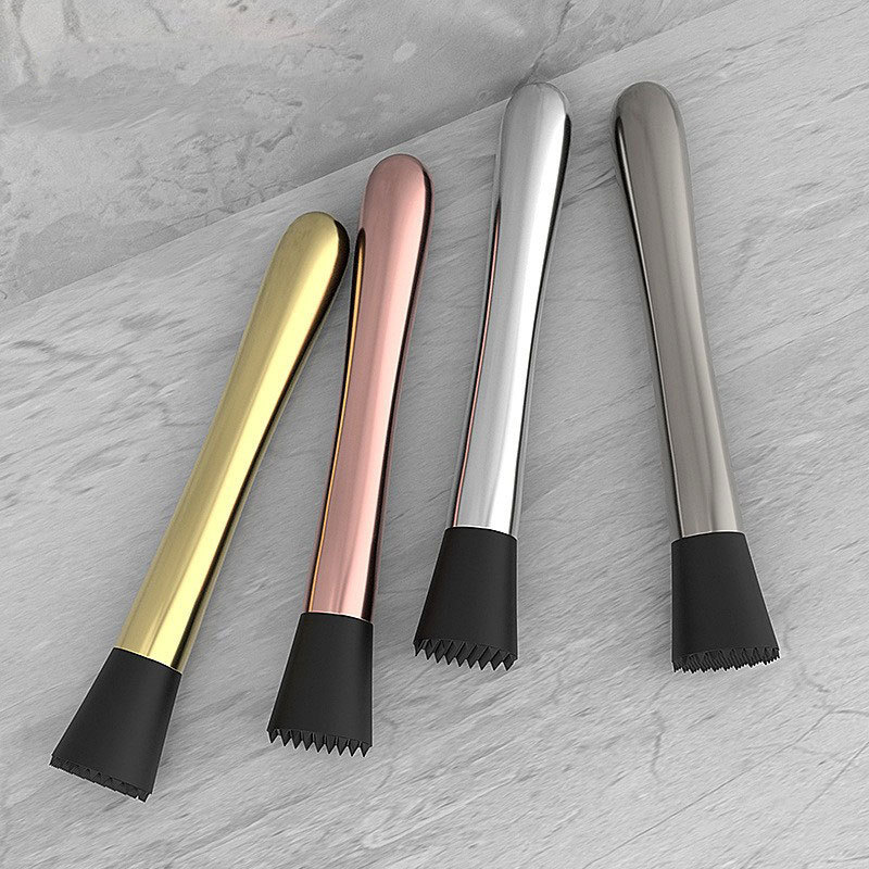 Manufacturer's Stainless Steel Cocktail Muddler Bar Spoon Ice Crusher Lemon Juicer Hammer Stick Milk Tea Bartender Muddler Stick