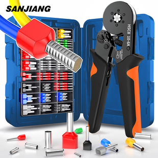 Cross-Border Hot Selling Hsc8 10-6A Ve Tube Terminal Crimping Pliers Te1200Pcs Cold Crimping Pliers Set