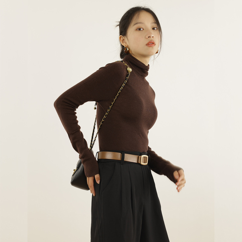 18针无缝一体打底衫扬子纱薄款女装可机洗百搭上衣女精纺羊毛|undefined