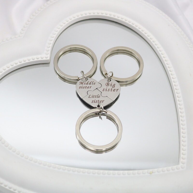 European and American Amazon cross-border metal jewelry good friend couple family gift three-piece set of stainless steel keys