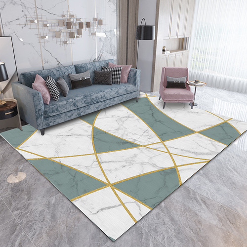 Nordic light luxury rug for bedroom bed side rug geometric living room coffee table pad office patchwork area rug in Instagram style