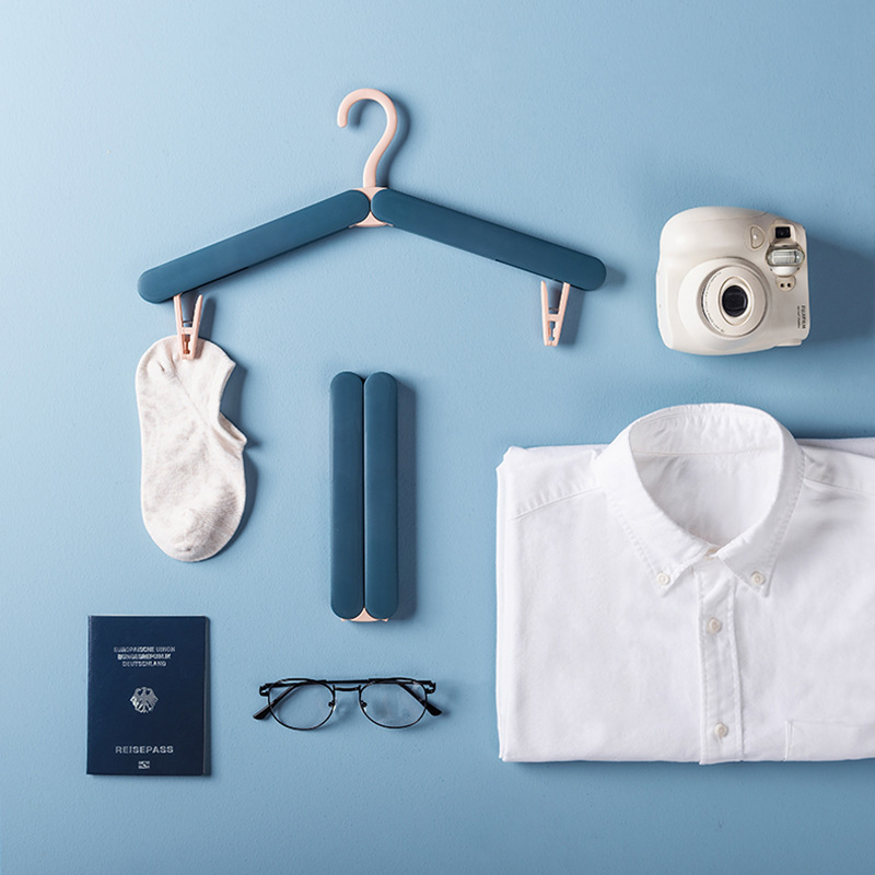 Percha de ropa plegable portátil de viaje percha de ropa multifuncional hogar estudiante dormitorio almacenamiento artefacto percha de ropa de viaje