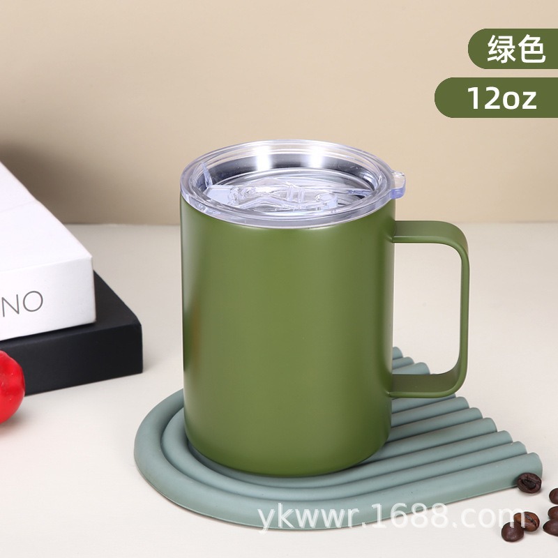 Taza térmica al vacío de doble capa 12 oz con asa