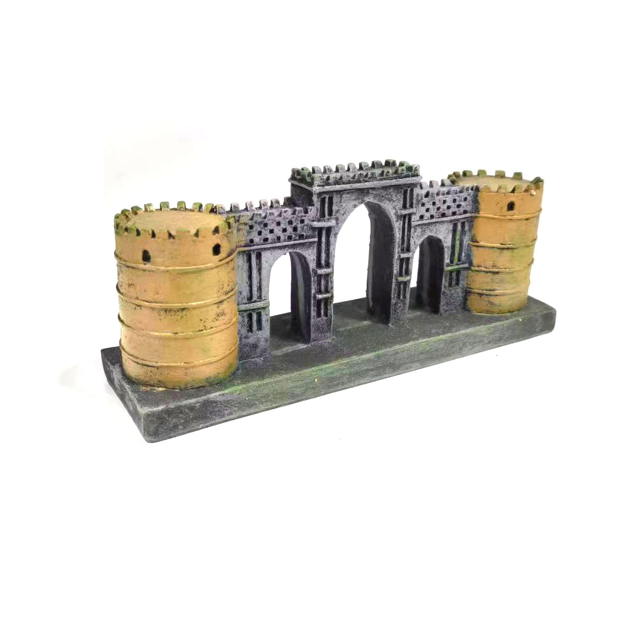 Creativo decoración del castillo micro paisaje pecera acuario juego de peces Castillo escape casa resina puerta edificio