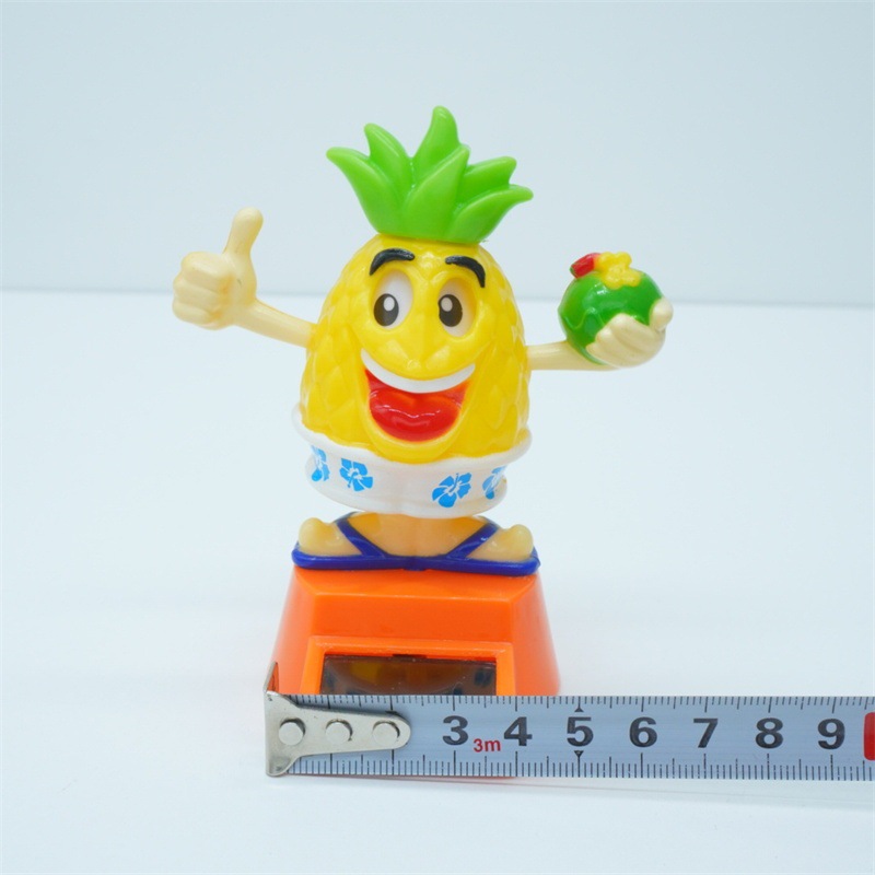 太阳能摆件菠萝头摇头公仔卡通礼物儿童跨境内饰创意内饰汽车用品详情11