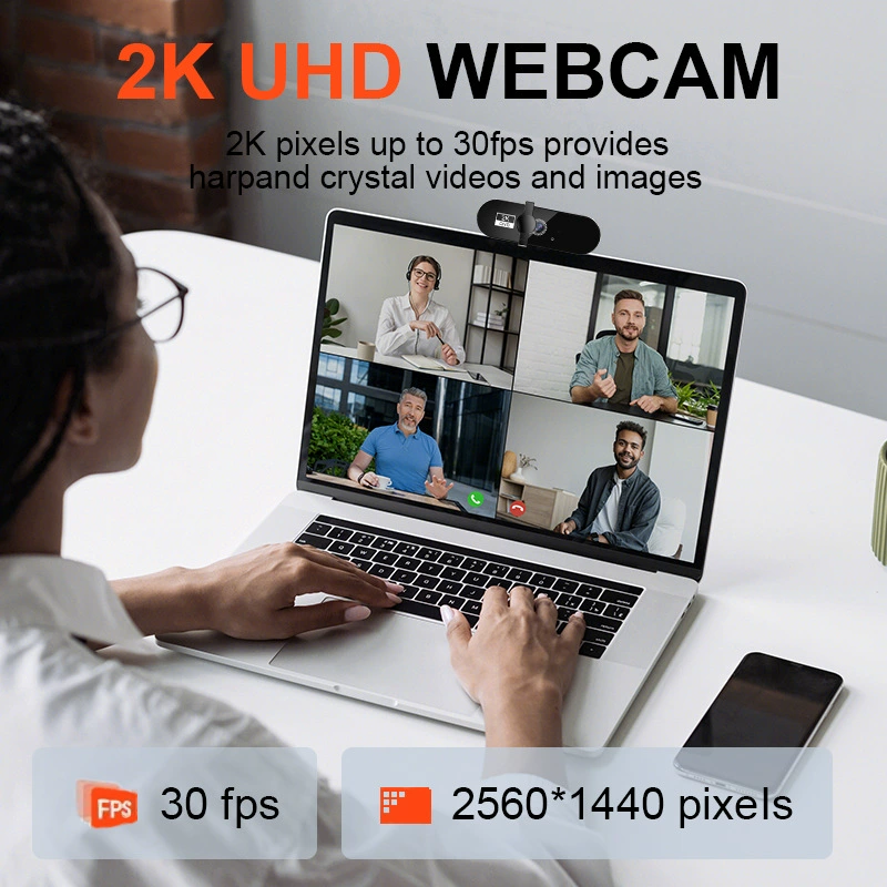 Веб-камера 2K/4K для компьютера HD с драйвером, сетевая видеотрансляция в реальном времени, видеочат, микрофон