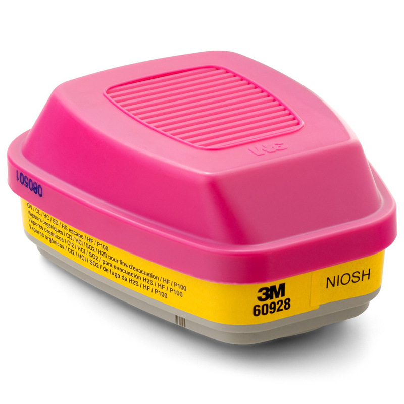 3M 60928 caja de filtro de máscara de gas químico anti-radiactivo olor a gas activado caja de filtro de carbón