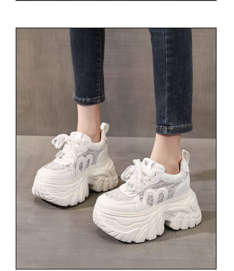 Giày sneaker nữ đế dày lưới thoáng khí phong cách daddy — màu hồng chi tiết 13