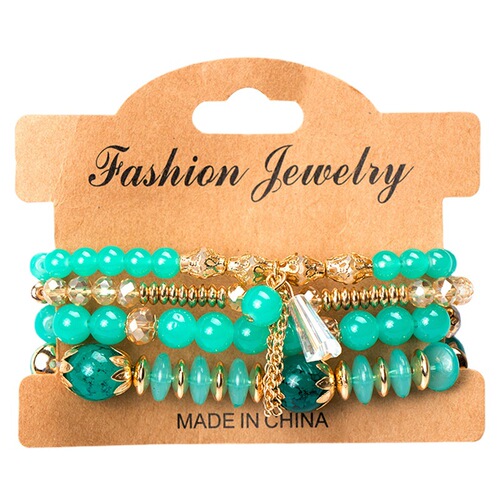 Cross-border best-selling Bohemian multi-layer crystal temperament bracelet exotic style set jewelry for women fashionable accessories