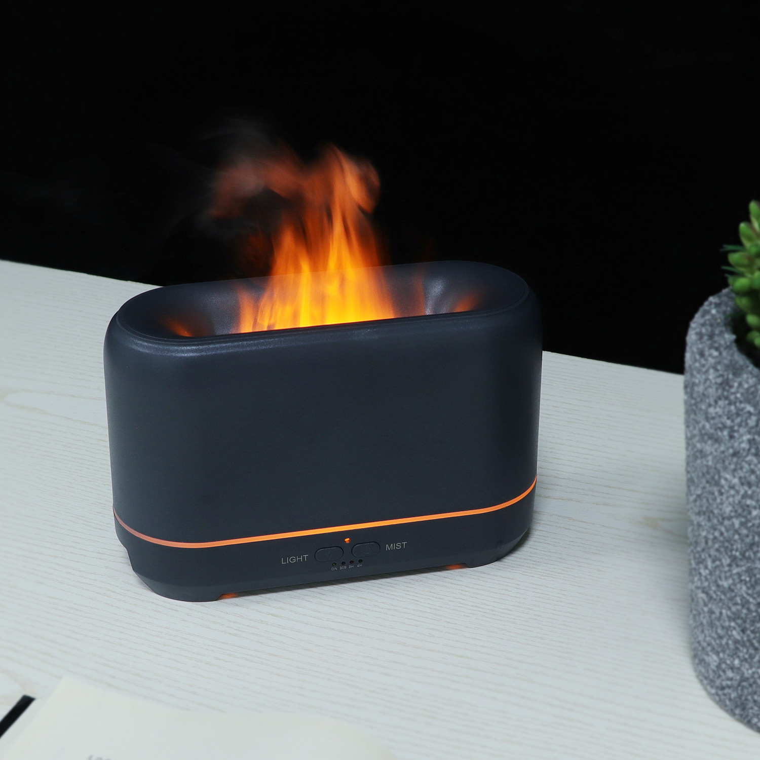 Humidificador de llama de simulación 3D aceite esencial máquina de aroma 5V fuente de humidificador de aroma doméstico fabricante de comercio electrónico transfronterizo