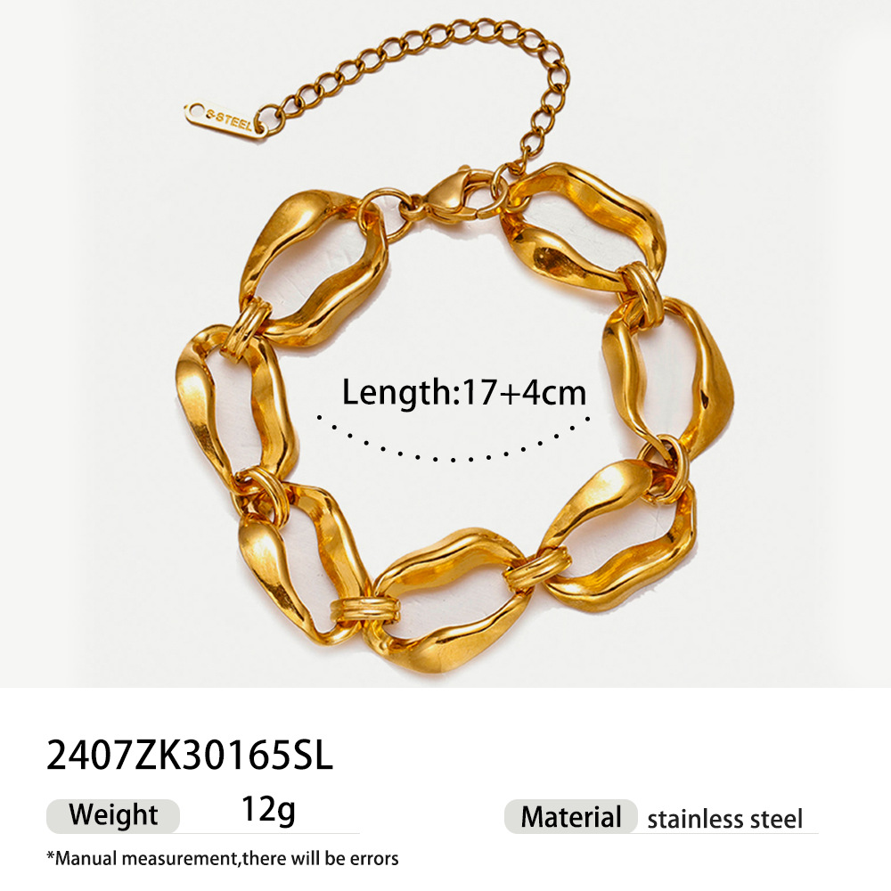 TENA Europa y América de moda 18 quilates de oro de acero inoxidable pulsera de mujeres transfronterizas de moda popular nueva superposición con joyas de mano