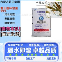 批发片状君正工业级99碱 污水处理碱 脱硫碱 养殖消毒碱片碱