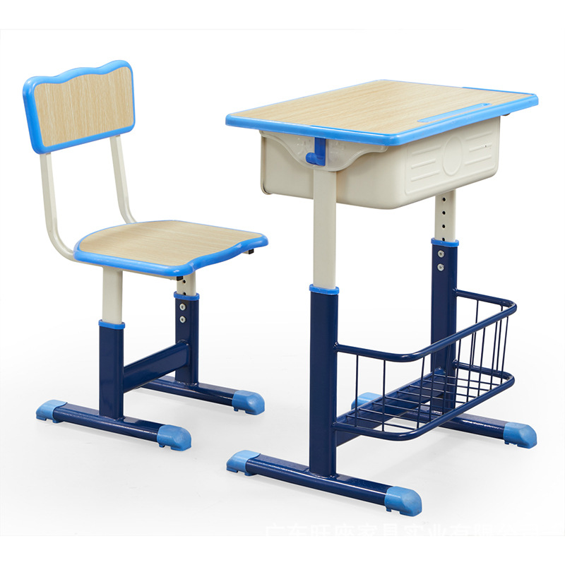 Mesa y silla individual para estudiantes (primaria/secundaria), altura ajustable con tubo, fabricante para escuelas o centros de tutoría image 14